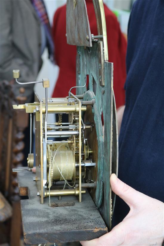 W. Young of Edinburgh. A carved mahogany Scottish eight day longcase clock, with arched brass dial, H.250cm